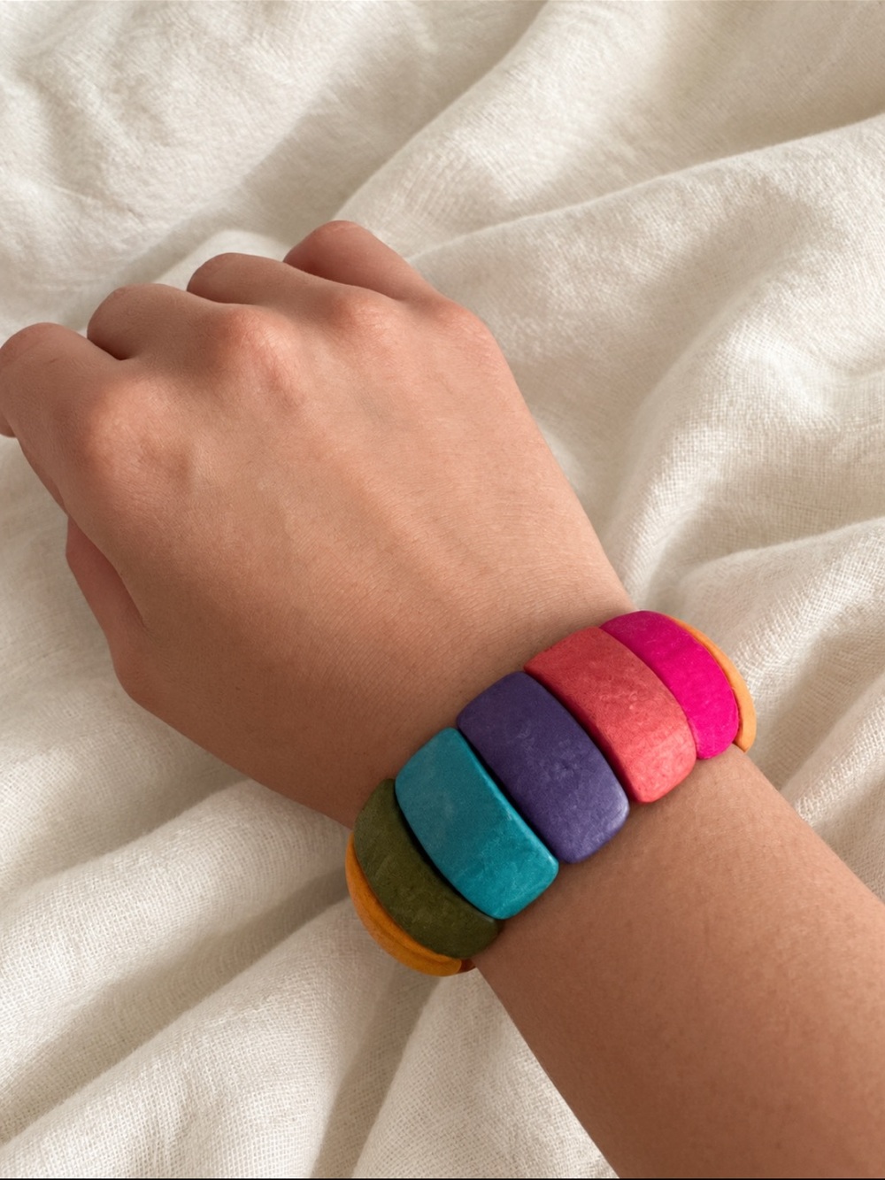 Colorful Multi-Color Stretch Beaded Bracelet - Women Accessories